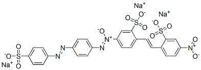 39363-31-0,trisodium 2-[2-(4-nitro-2-sulphonatophenyl)vinyl]-5-[[4-[(4-sulphonatophenyl)azo]phenyl]-NNO-azoxy]benzenesulphonate