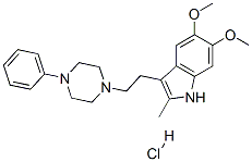 40523-01-1,5,6-dimethoxy-2-methyl-3-[2-(4-phenyl-1-piperazinyl)ethyl]-1H-indole hydrochloride