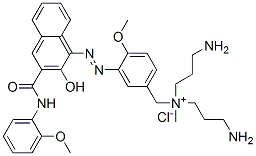 40948-95-6,bis(3-aminopropyl)[3-[[2-hydroxy-3-[[(2-methoxyphenyl)amino]carbonyl]-1-naphthyl]azo]-4-methoxybenzyl]methylammonium chloride