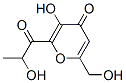 412022-21-0,4H-Pyran-4-one, 3-hydroxy-6-(hydroxymethyl)-2-(2-hydroxy-1-oxopropyl)- (9CI)