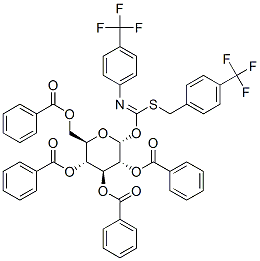 428816-48-2,2,3,4,6-TETRA-O-BENZOYL-ALPHA-D-GLUCOPYRANOSYL P-TRIFLUOROMETHYLBENZYLTHIO-N-(P-TRIFLUOROMETHYLPHENYL)FORMIMIDATE
