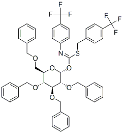 468095-63-8,2,3,4,6-TETRA-O-BENZYL-ALPHA-D-GLUCOPYRANOSYL P-TRIFLUOROMETHYLBENZYLTHIO-N-(P-TRIFLUOROMETHYLPHENYL)FORMIMIDATE