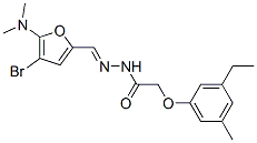 470706-46-8,Acetic  acid,  (3-ethyl-5-methylphenoxy)-,  [[4-bromo-5-(dimethylamino)-2-furanyl]methylene]hydrazide  (9CI)