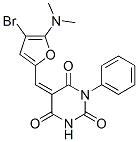 470718-73-1,2,4,6(1H,3H,5H)-Pyrimidinetrione,  5-[[4-bromo-5-(dimethylamino)-2-furanyl]methylene]-1-phenyl-
