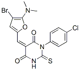 472995-13-4,4,6(1H,5H)-Pyrimidinedione,  5-[[4-bromo-5-(dimethylamino)-2-furanyl]methylene]-1-(4-chlorophenyl)dihydro-2-thioxo-