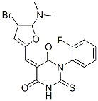 474482-62-7,4,6(1H,5H)-Pyrimidinedione,  5-[[4-bromo-5-(dimethylamino)-2-furanyl]methylene]-1-(2-fluorophenyl)dihydro-2-thioxo-