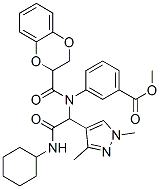 478482-98-3,Benzoic acid, 3-[[2-(cyclohexylamino)-1-(1,3-dimethyl-1H-pyrazol-4-yl)-2-oxoethyl][(2,3-dihydro-1,4-benzodioxin-2-yl)carbonyl]amino]-, methyl ester (9CI)