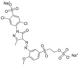 50663-00-8,disodium 2,5-dichloro-4-[4,5-dihydro-4-[[2-methoxy-5-[[2-(sulphonatooxy)ethyl]sulphonyl]phenyl]azo]-3-methyl-5-oxo-1H-pyrazol-1-yl]benzenesulphonate