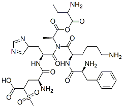 50913-82-1,gamma-(methylsulphonyl)-L-alpha-aminobutyryl-L-alpha-glutamyl-L-histidyl-3-phenyl-L-alanyl-D-lysyl-L-alanine