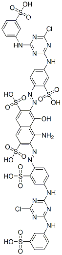 51357-74-5,4-amino-3,6-bis[[4-[[4-chloro-6-[(3-sulphophenyl)amino]-1,3,5-triazin-2-yl]amino]-2-sulphophenyl]azo]-5-hydroxynaphthalene-2,7-disulphonic acid
