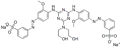 52238-69-4,disodium 3,3'-[[6-[bis(2-hydroxyethyl)amino]-1,3,5-triazine-2,4-diyl]bis[imino(3-methoxy-4,1-phenylene)azo]]bis[benzenesulphonate]