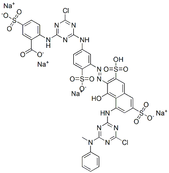 52246-55-6,Benzoic acid, 2-[[4-chloro-6-[[3-[[8-[[4-chloro-6-(methylphenylamino)-1,3,5-triazin-2-yl]amino]-1-hydroxy-3,6-disulfo-2-naphthalenyl]azo]-4-sulfophenyl]amino]-1,3,5-triazin-2-yl]amino]-5-sulfo-, tetrasodium salt