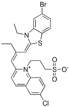 52450-03-0,2-[2-[(5-bromo-3-ethyl-3H-benzothiazol-2-ylidene)methyl]but-1-enyl]-6-chloro-1-(3-sulphonatopropyl)quinolinium