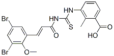 530146-60-2,BENZOIC ACID, 3-[[[[3-(3,5-DIBROMO-2-METHOXYPHENYL)-1-OXO-2-PROPENYL]AMINO]THIOXOMETHYL]AMINO]-2-METHYL-