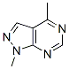 53645-62-8,1H-Pyrazolo[3,4-d]pyrimidine, 1,4-dimethyl- (9CI)