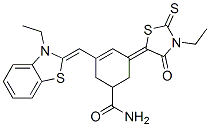 54118-08-0,(5E)-5-(3-ETHYL-4-OXO-2-THIOXO-1,3-THIAZOLIDIN-5-YLIDENE)-3-[(Z)-(3-ETHYL-1,3-BENZOTHIAZOL-2(3H)-YLIDENE)METHYL]CYCLOHEX-3-ENE-1-CARBOXAMIDE