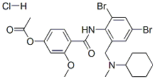 54340-60-2,4-[N-[2,4-dibromo-6-[(cyclohexylmethylamino)methyl]phenyl]carbamoyl]-3-methoxyphenyl acetate monohydrochloride