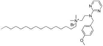 553-08-2,HEXADECYL[2-([P-METHOXYBENZYL]-2-PYRIMIDINYLAMINO)ETHYL]DIMETHYL-AMMONIUM BROMIDE
