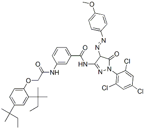 55664-78-3,1-(2,4,6-Trichlorophenyl)-3-[3-(2,4-di-tert-pentylphenoxy)acetamidobenzamido]-4-(4-methoxyphenyl)azo-2-pyrazolin-5-one