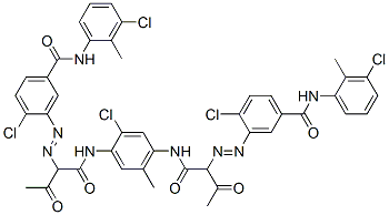 5580-57-4,3,3'-[(2-chloro-5-methyl-p-phenylene)bis[imino(1-acetyl-2-oxoethylene)azo]]bis[4-chloro-N-(3-chloro-o-tolyl)benzamide]