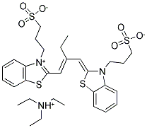 55929-55-0,3-(3-SULFOPROPYL)-2-(2-(3-(3-SULFOPROPYL)-2(3H)-BENZOTHIAZOLYLIDENE)-METHYL)-1-BUTENYL)-BENZOTHIAZOLIUM HYDROXIDE, INNER SALT,TRIETHYLAMINE SALT
