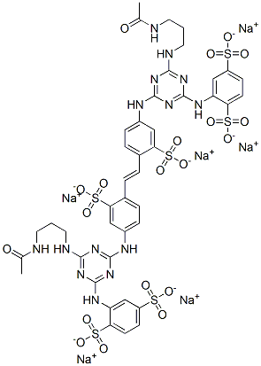 56190-26-2,hexasodium 2,2'-[vinylenebis[(3-sulphonato-4,1-phenylene)imino[6-[[3-(acetylamino)propyl]amino]-1,3,5-triazine-4,2-diyl]imino]]bis(benzene-1,4-disulphonate)