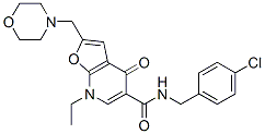 562100-98-5,Furo[2,3-b]pyridine-5-carboxamide,  N-[(4-chlorophenyl)methyl]-7-ethyl-4,7-dihydro-2-(4-morpholinylmethyl)-4-oxo-
