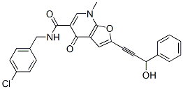 562101-82-0,Furo[2,3-b]pyridine-5-carboxamide,  N-[(4-chlorophenyl)methyl]-4,7-dihydro-2-(3-hydroxy-3-phenyl-1-propynyl)-7-methyl-4-oxo-  (9CI)