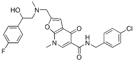 562101-91-1,Furo[2,3-b]pyridine-5-carboxamide,  N-[(4-chlorophenyl)methyl]-2-[[[2-(4-fluorophenyl)-2-hydroxyethyl]methylamino]methyl]-4,7-dihydro-7-methyl-4-oxo-