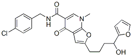 562102-08-3,Furo[2,3-b]pyridine-5-carboxamide,  N-[(4-chlorophenyl)methyl]-2-[4-(2-furanyl)-4-hydroxybutyl]-4,7-dihydro-7-methyl-4-oxo-