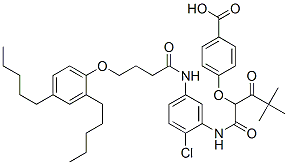 56912-33-5,4-[1-[[2-chloro-5-[4-(2,4-dipentylphenoxy)butanoylamino]phenyl]carbamo yl]-3,3-dimethyl-2-oxo-butoxy]benzoic acid