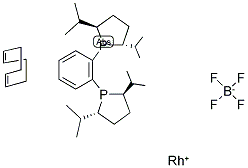 569650-64-2,(+)-1,2-BIS((2R,5R)-2,5-DI-I-PROPYLPHOSPHOLANO)BENZENE)1,5-CYCLOOCTADIENE)RHODIUM (I) TETRAFLUOROBORATE