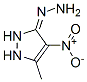 57097-82-2,3H-Pyrazol-3-one,  1,2-dihydro-5-methyl-4-nitro-,  hydrazone  (9CI)
