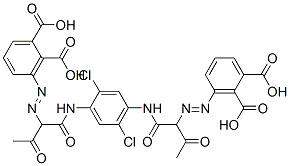 57532-26-0,3,3'-[(2,5-dichloro-1,4-phenylene)bis[imino(1-acetyl-2-oxoethane-1,2-diyl)azo]]bisphthalic acid