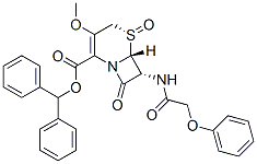 57562-02-4,diphenylmethyl [5S-(5alpha,6beta,7alpha)]-3-methoxy-8-oxo-7-(phenoxyacetamido)-5-thia-1-azabicyclo[4.2.0]oct-2-ene-2-carboxylate 5-oxide