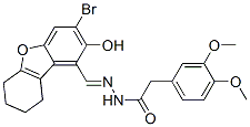 578756-36-2,Benzeneacetic acid, 3,4-dimethoxy-, [(3-bromo-6,7,8,9-tetrahydro-2-hydroxy-1-dibenzofuranyl)methylene]hydrazide (9CI)