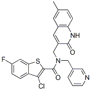 579449-26-6,Benzo[b]thiophene-2-carboxamide, 3-chloro-N-[(1,2-dihydro-6-methyl-2-oxo-3-quinolinyl)methyl]-6-fluoro-N-(3-pyridinylmethyl)- (9CI)