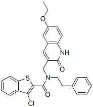 579459-25-9,Benzo[b]thiophene-2-carboxamide, 3-chloro-N-[(6-ethoxy-1,2-dihydro-2-oxo-3-quinolinyl)methyl]-N-(2-phenylethyl)- (9CI)