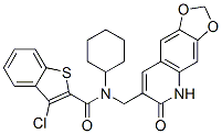 579517-01-4,Benzo[b]thiophene-2-carboxamide, 3-chloro-N-cyclohexyl-N-[(5,6-dihydro-6-oxo-1,3-dioxolo[4,5-g]quinolin-7-yl)methyl]- (9CI)