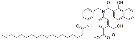 58162-63-3,5-[[(1-hydroxy-2-naphthyl)carbonyl][[3-[(1-oxooctadecyl)amino]phenyl]methyl]amino]phthalic acid