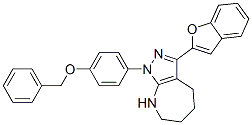 583022-10-0,Pyrazolo[3,4-b]azepine, 3-(2-benzofuranyl)-1,4,5,6,7,8-hexahydro-1-[4-(phenylmethoxy)phenyl]- (9CI)