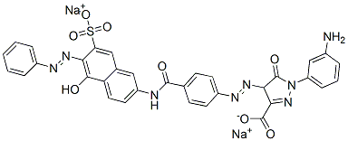 5852-25-5,disodium 1-(3-aminophenyl)-4,5-dihydro-4-[[4-[[[5-hydroxy-6-(phenylazo)-7-sulphonato-2-naphthyl]amino]carbonyl]phenyl]azo]-5-oxo-1H-pyrazole-3-carboxylate