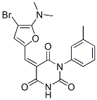586332-01-6,2,4,6(1H,3H,5H)-Pyrimidinetrione,  5-[[4-bromo-5-(dimethylamino)-2-furanyl]methylene]-1-(3-methylphenyl)-