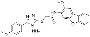 587000-55-3,Acetamide, 2-[[4-amino-5-(4-methoxyphenyl)-4H-1,2,4-triazol-3-yl]thio]-N-(2-methoxy-3-dibenzofuranyl)- (9CI)