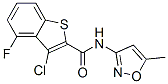 588675-34-7,Benzo[b]thiophene-2-carboxamide, 3-chloro-4-fluoro-N-(5-methyl-3-isoxazolyl)- (9CI)