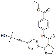 590378-99-7,Benzoic acid, 4-[[[2-[4-(3-hydroxy-3-methyl-1-butynyl)phenyl]-3-thiazolidinyl]thioxomethyl]amino]-, ethyl ester (9CI)