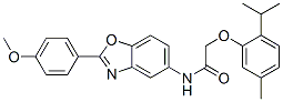 590394-00-6,Acetamide, N-[2-(4-methoxyphenyl)-5-benzoxazolyl]-2-[5-methyl-2-(1-methylethyl)phenoxy]- (9CI)