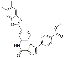 590396-51-3,Benzoic acid, 4-[5-[[[3-(5,6-dimethyl-2-benzoxazolyl)-2-methylphenyl]amino]carbonyl]-2-furanyl]-, ethyl ester (9CI)
