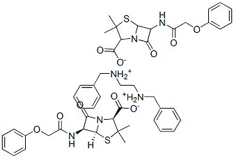5928-84-7,N,N'-dibenzylethylenediammonium [2S-(2alpha,5alpha,6beta)]-bis[3,3-dimethyl-7-oxo-6-[(phenoxyacetyl)amino]-4-thia-1-azabicyclo[3.2.0]heptane-2-carboxylate]