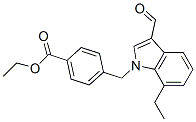 593237-06-0,Benzoic acid, 4-[(7-ethyl-3-formyl-1H-indol-1-yl)methyl]-, ethyl ester (9CI)